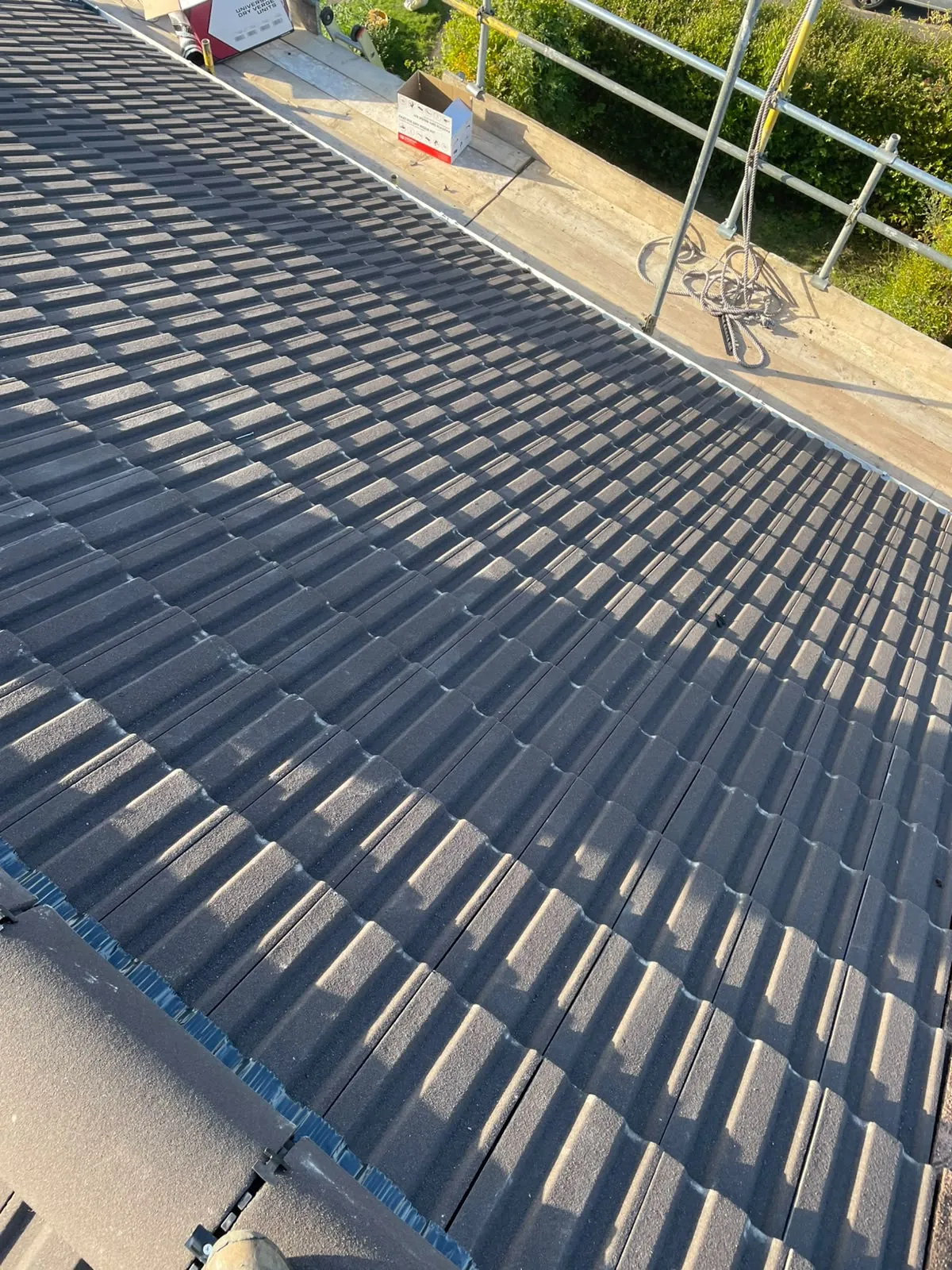 Tiled roof from the ridge