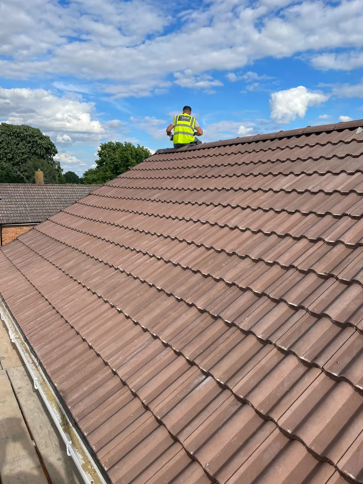 New tiled roof, ridge to gutter
