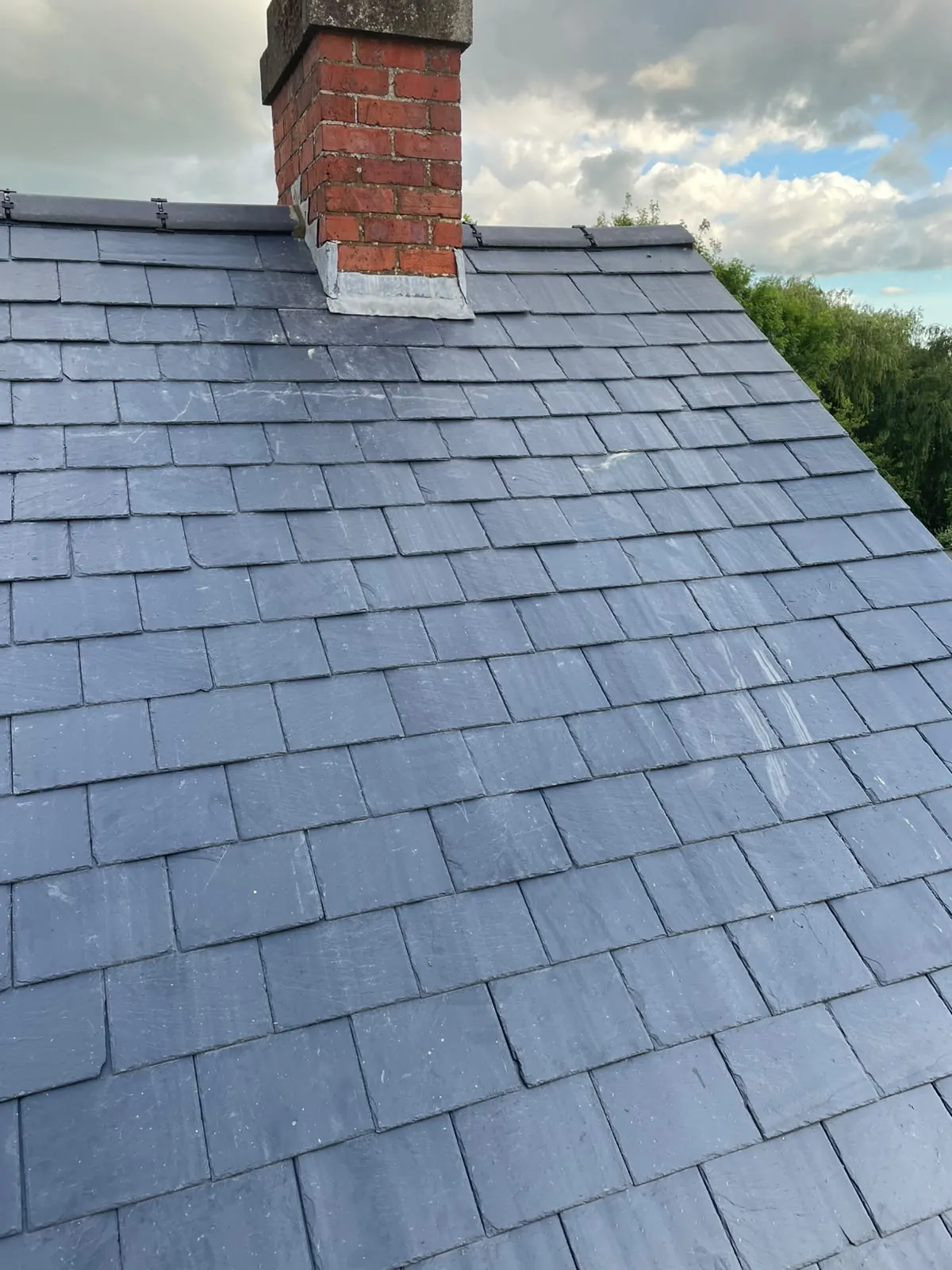 Slate roof and chimney